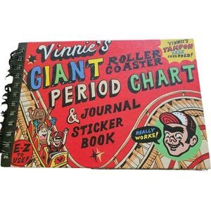 VINNIE'S GIANT ROLLER COASTER PERIOD CHART & Journal Sticker Book w/ Tampon Case